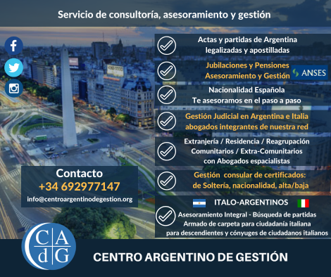 Servicio al alcance de la mano de todos los Argentinos en España